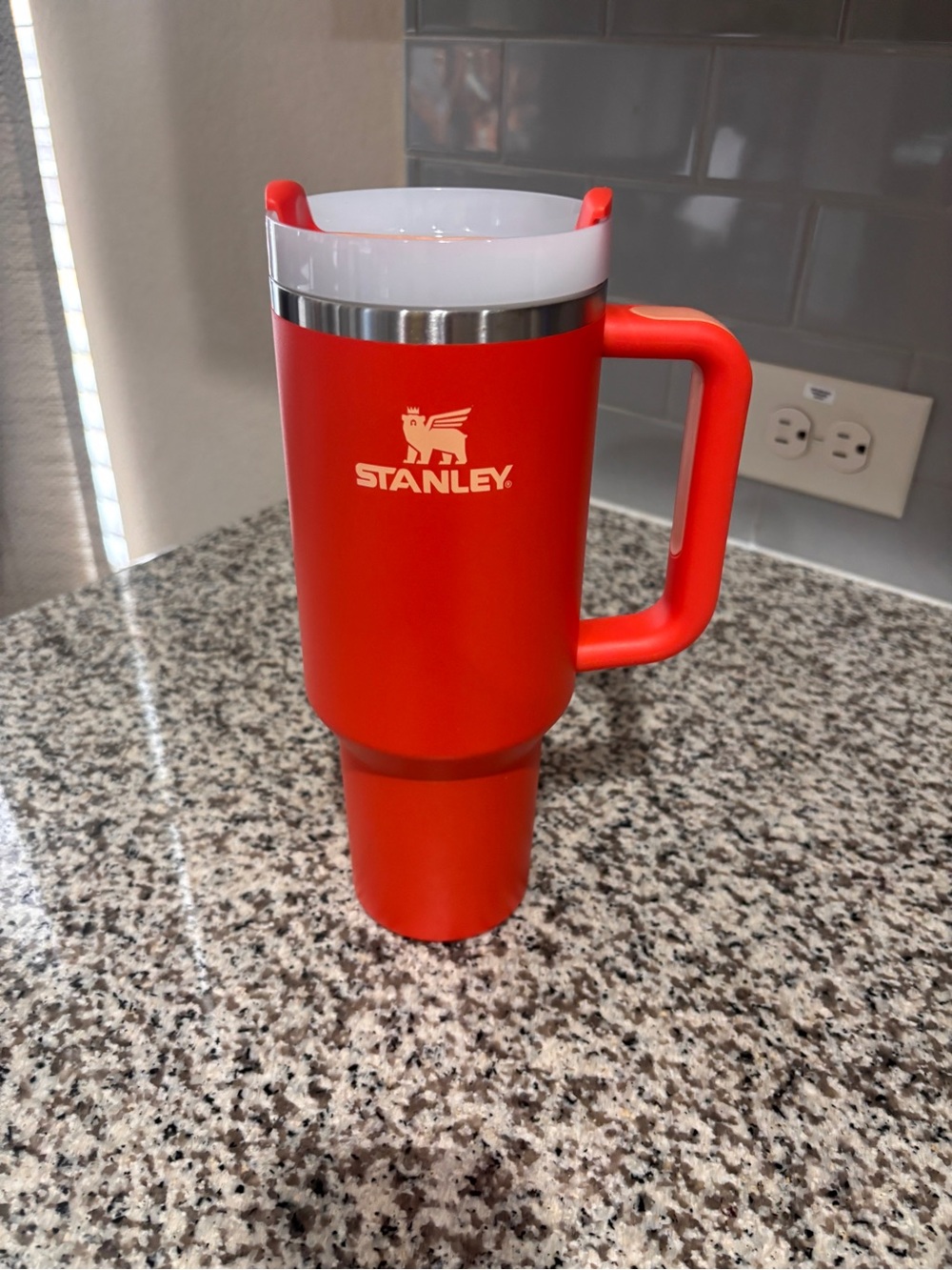Stanley Red Travel Tumbler with Handle and Lid